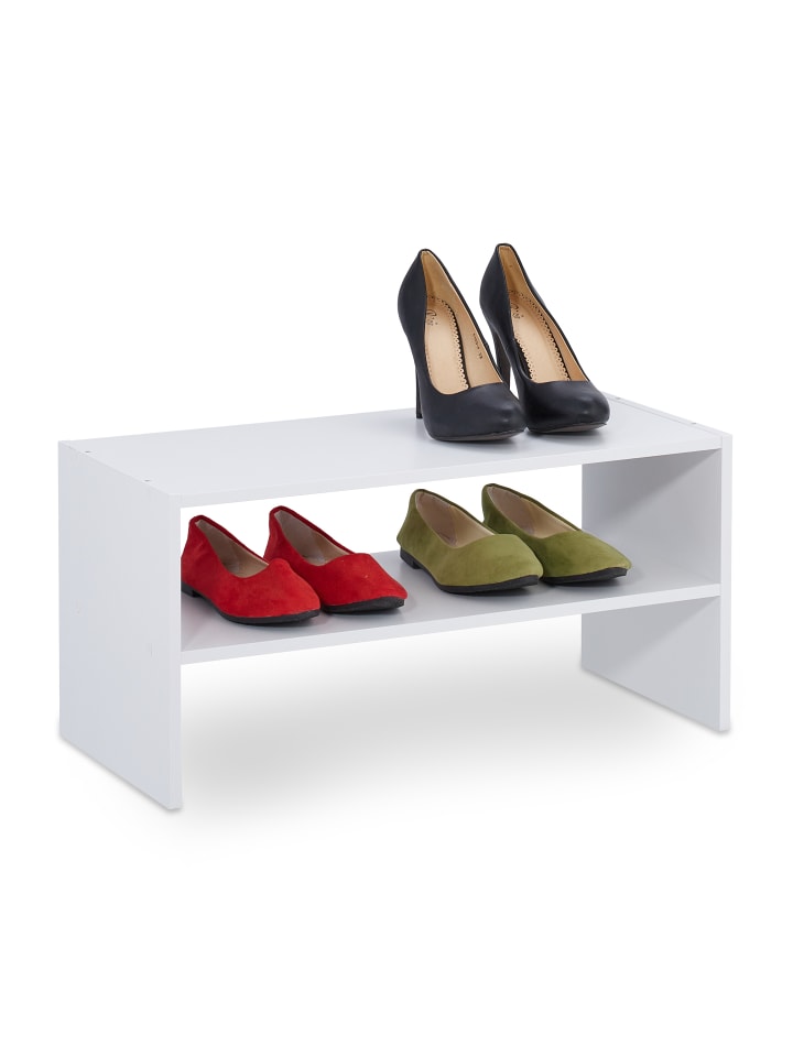relaxdays Schuhregal in Weiß - (B)60 x (H)29,5 x (T)29,5 cm günstig kaufen onesize
