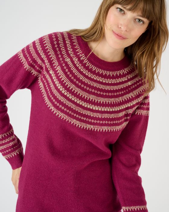 Pull jacquard brillant