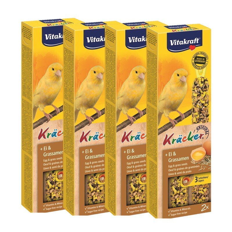 Vitakraft Snacks Vitakraft Kanarienvogel Kräcker 4x2er Ei-Grassamen