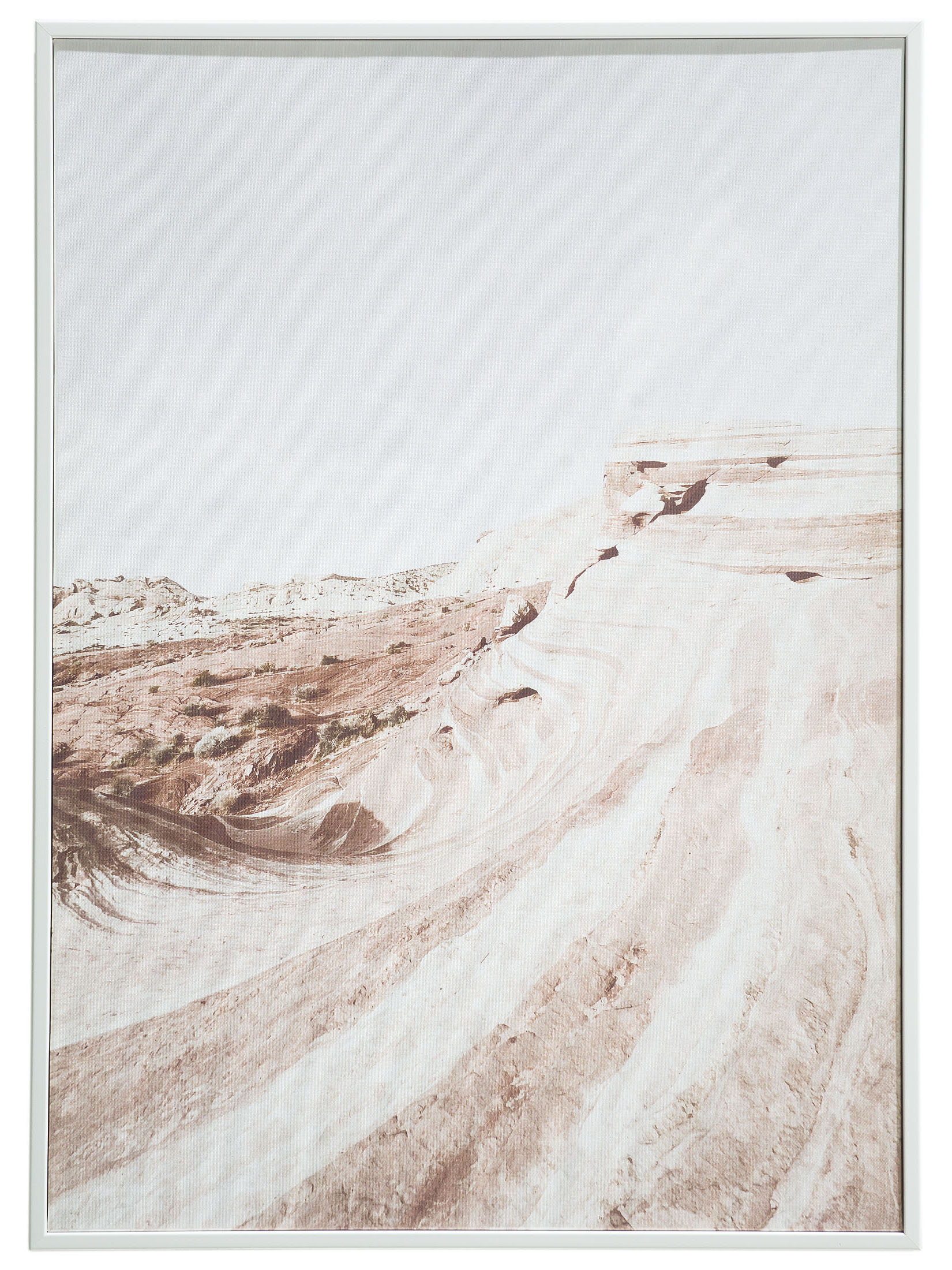 Beachroad Leinwand-Druck-gerahmt, Beige
