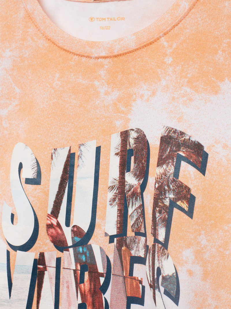 T-Shirt mit Motiv-Print in apricot