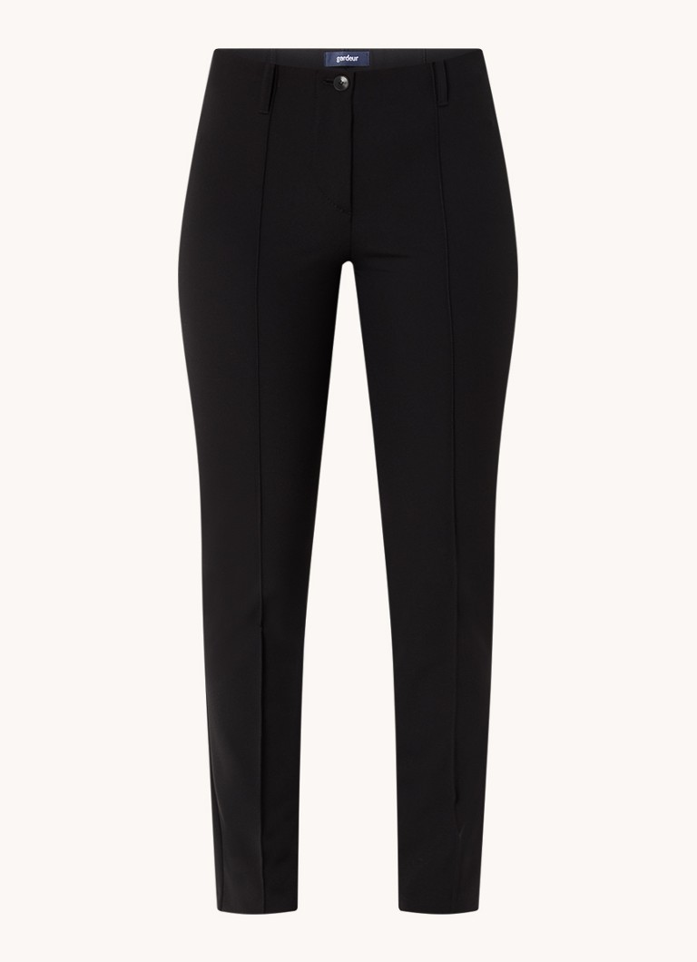 Gardeur Hose mid waist slim fit trousers with press pleat