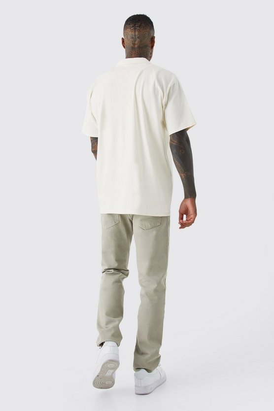 Kurzärmliges Oversize Jersey-Hemd