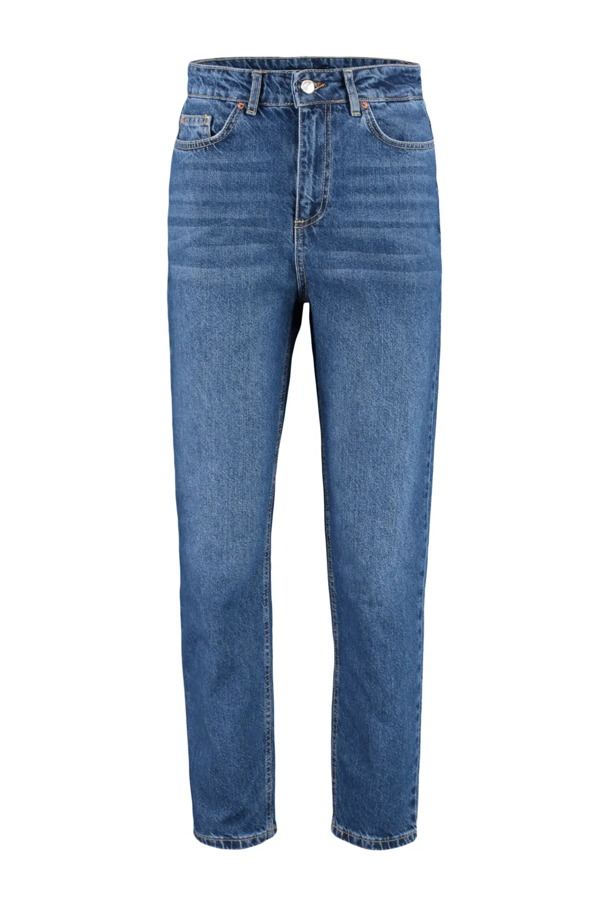 Trendyol Collection  Dunkelblaue High-Bel-Mom-Jeans TWOSS23JE00067