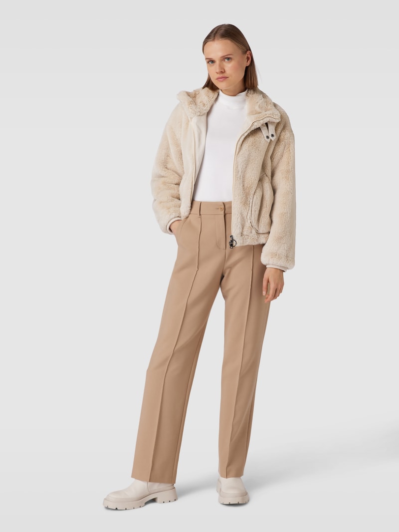 Jacke aus Kunstfell in beige