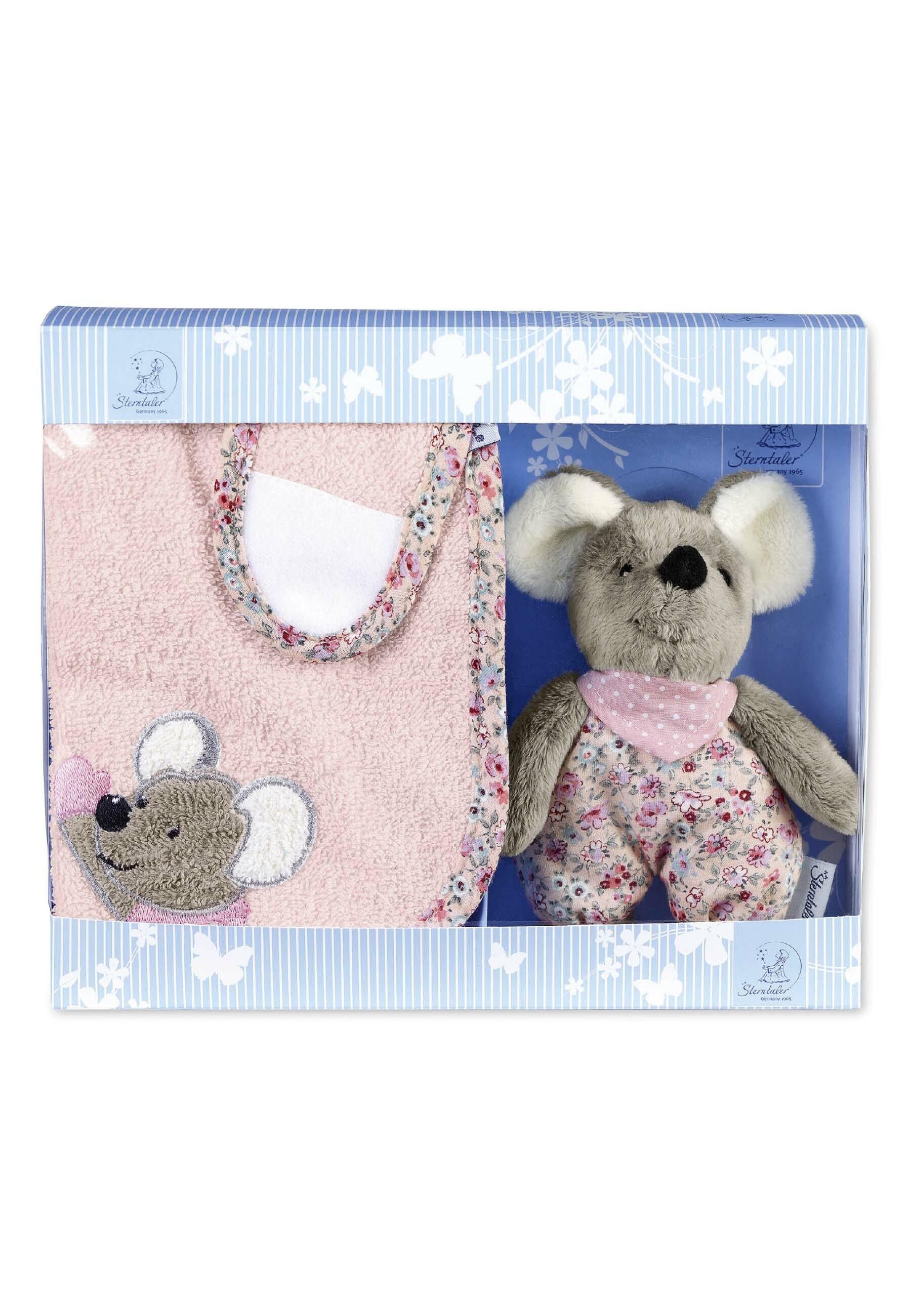 Geschenk-Set Maus Mabel in Rosa und Grau