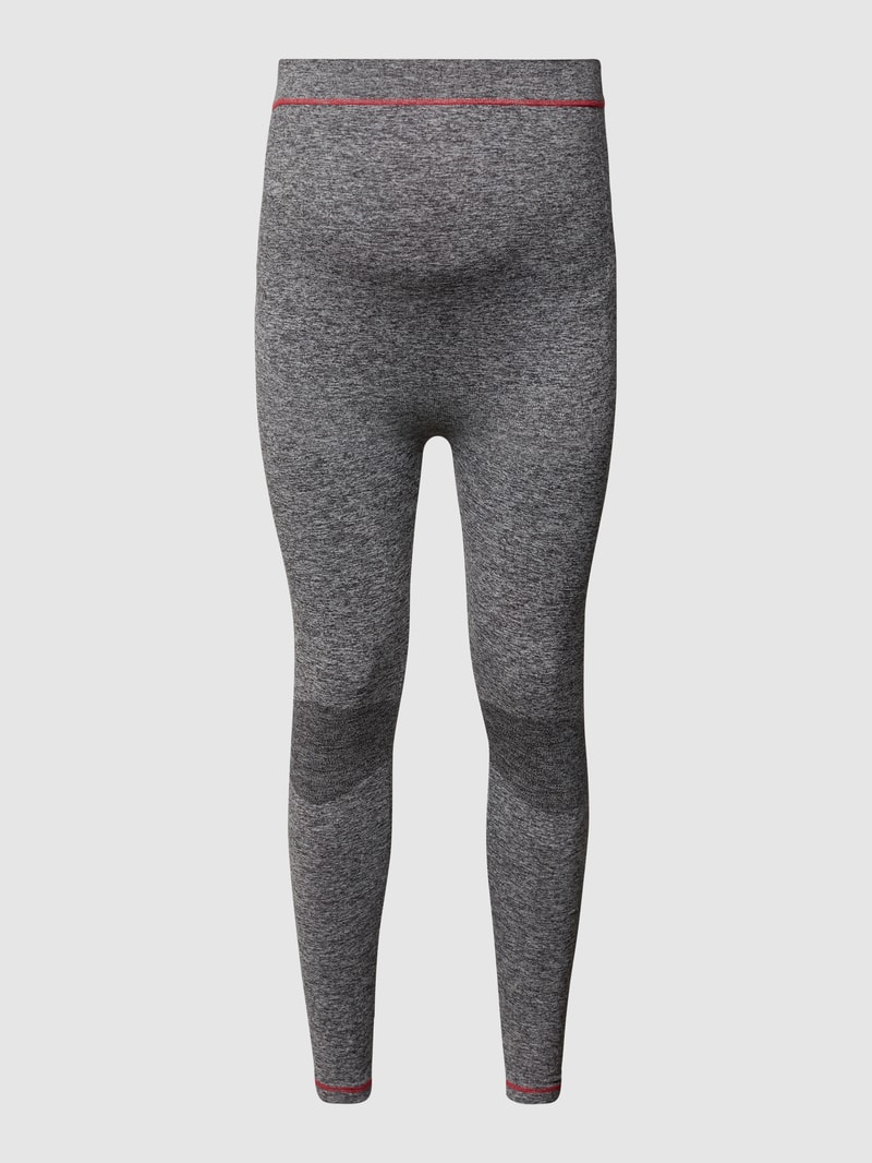Umstands-Leggings mit kontrastiven Details in mittelgrau meliert