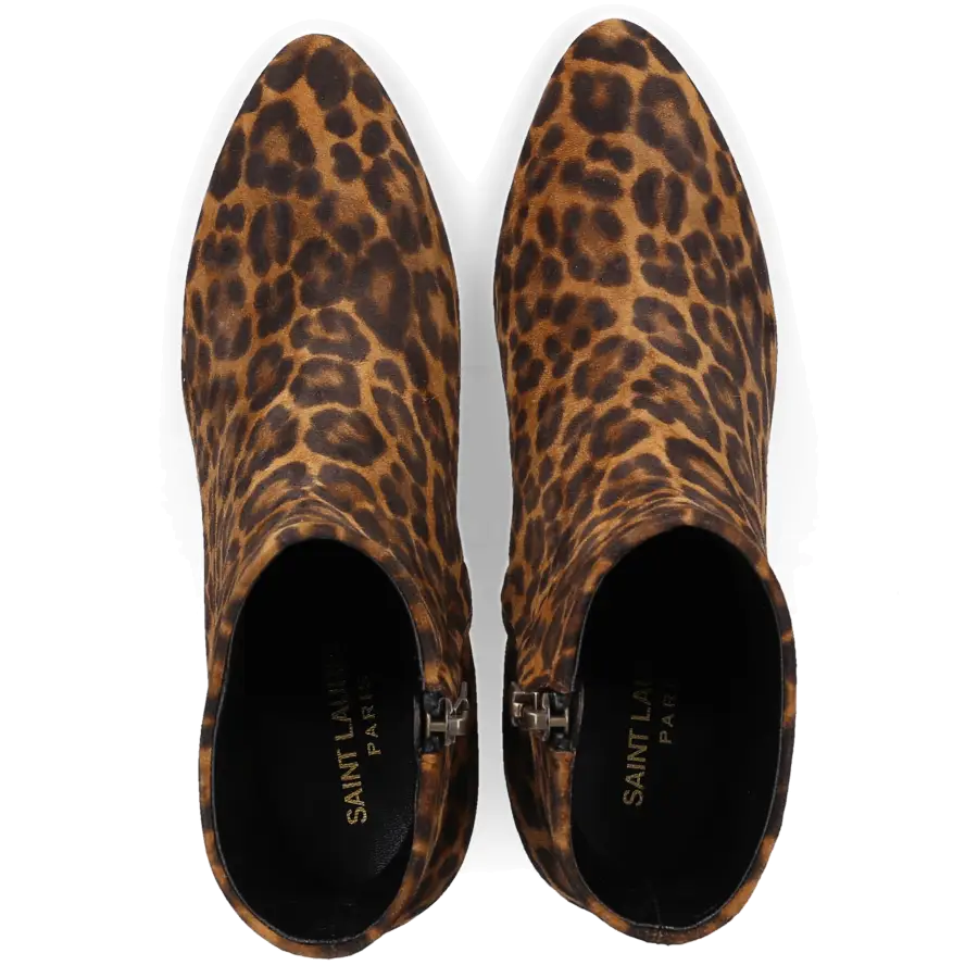 Saint Laurent - Klassische Stiefeletten LOU 75 Veloursleder - braun