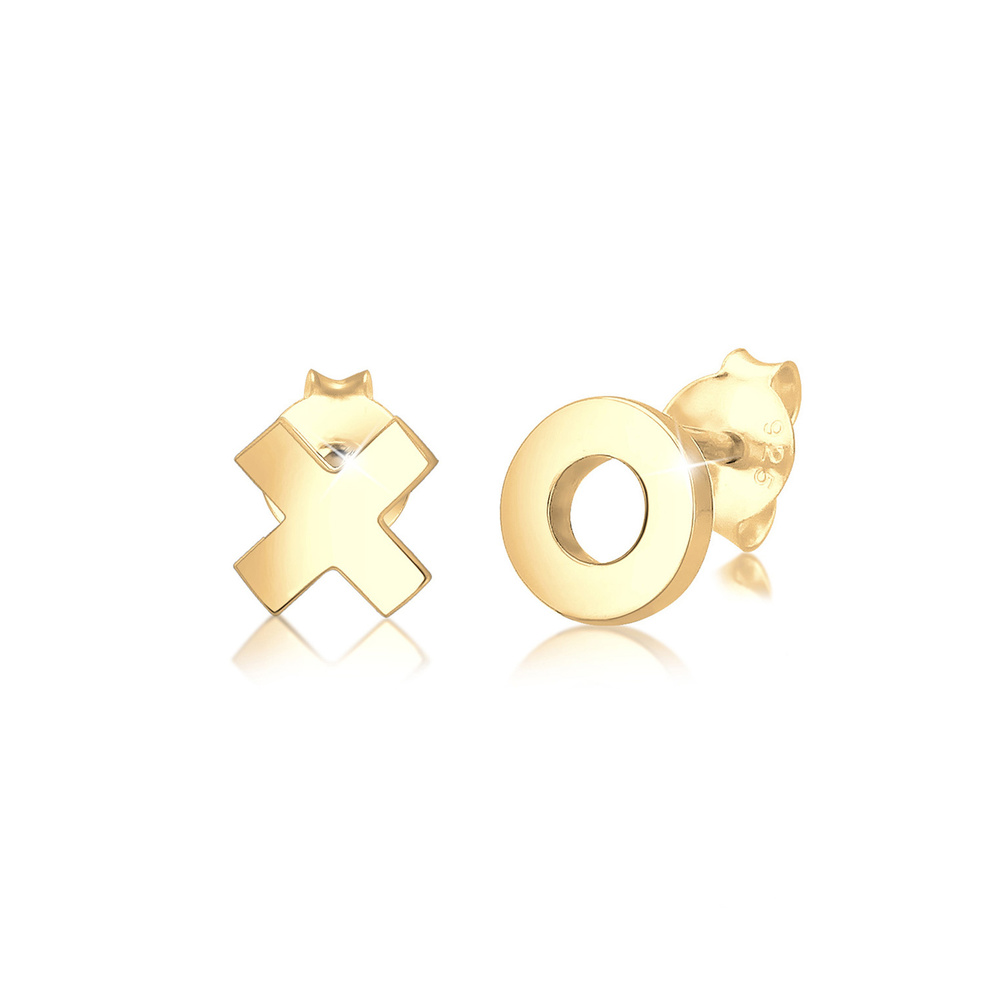 Elli Elli Boucles d'Oreilles XOXO Wording Trend Cool Blogger 925 Silber Figa Boucles d'oreilles