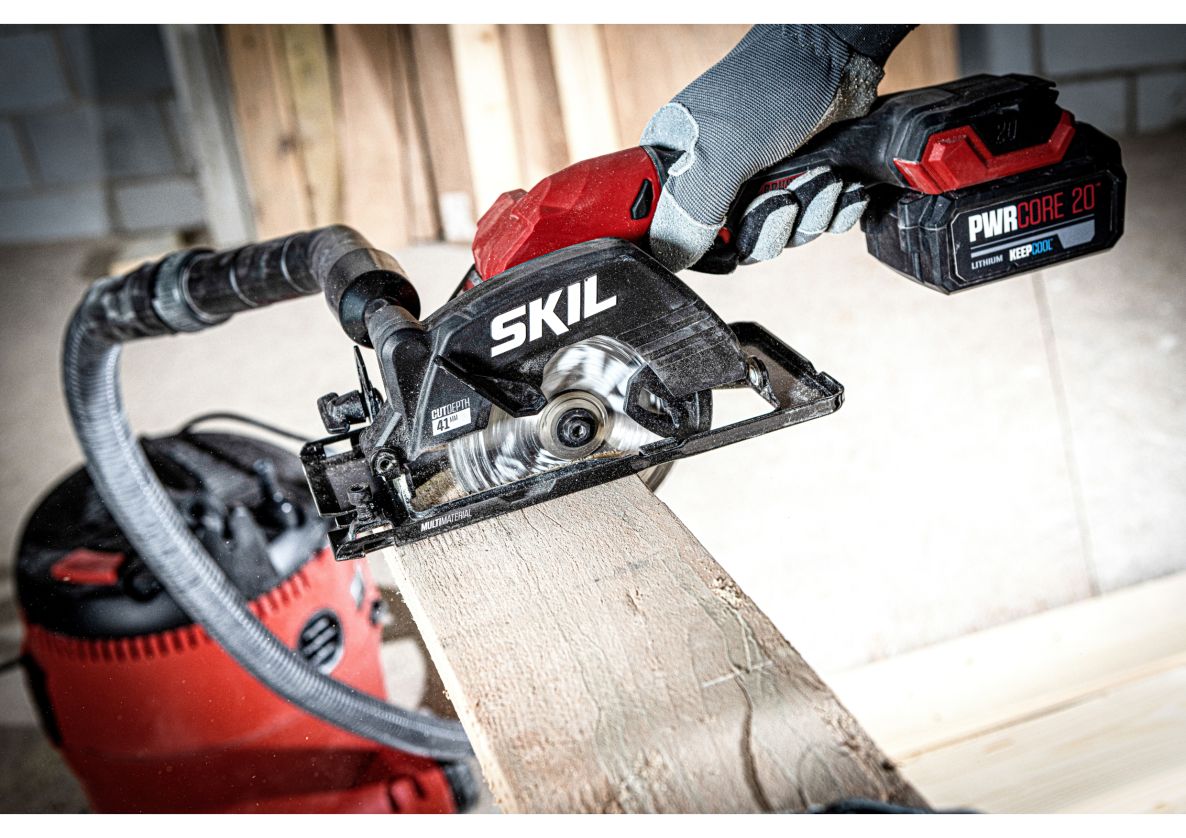 SKIL SW1E3540FA Körfűrész 20 V 41 mm Kompakt, szénkefe nélküli, akkumulátorok és töltő nélkül, táskában
