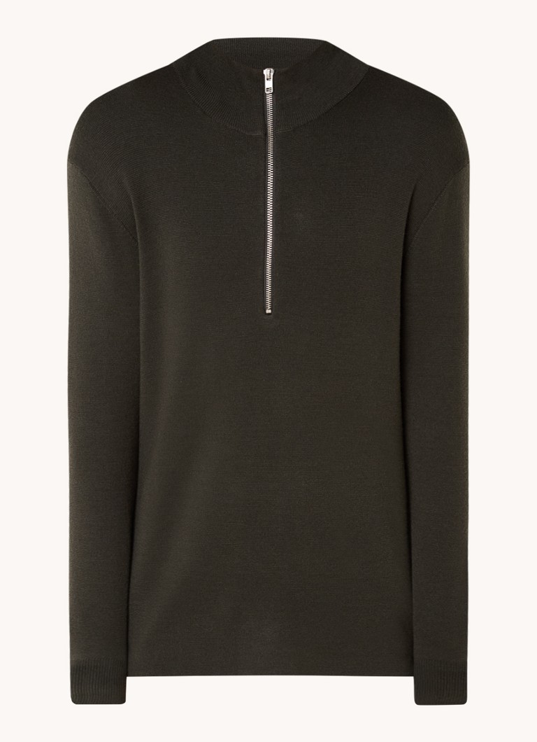 NN.07 Harald fine-knit sweater with half zip in wool blend