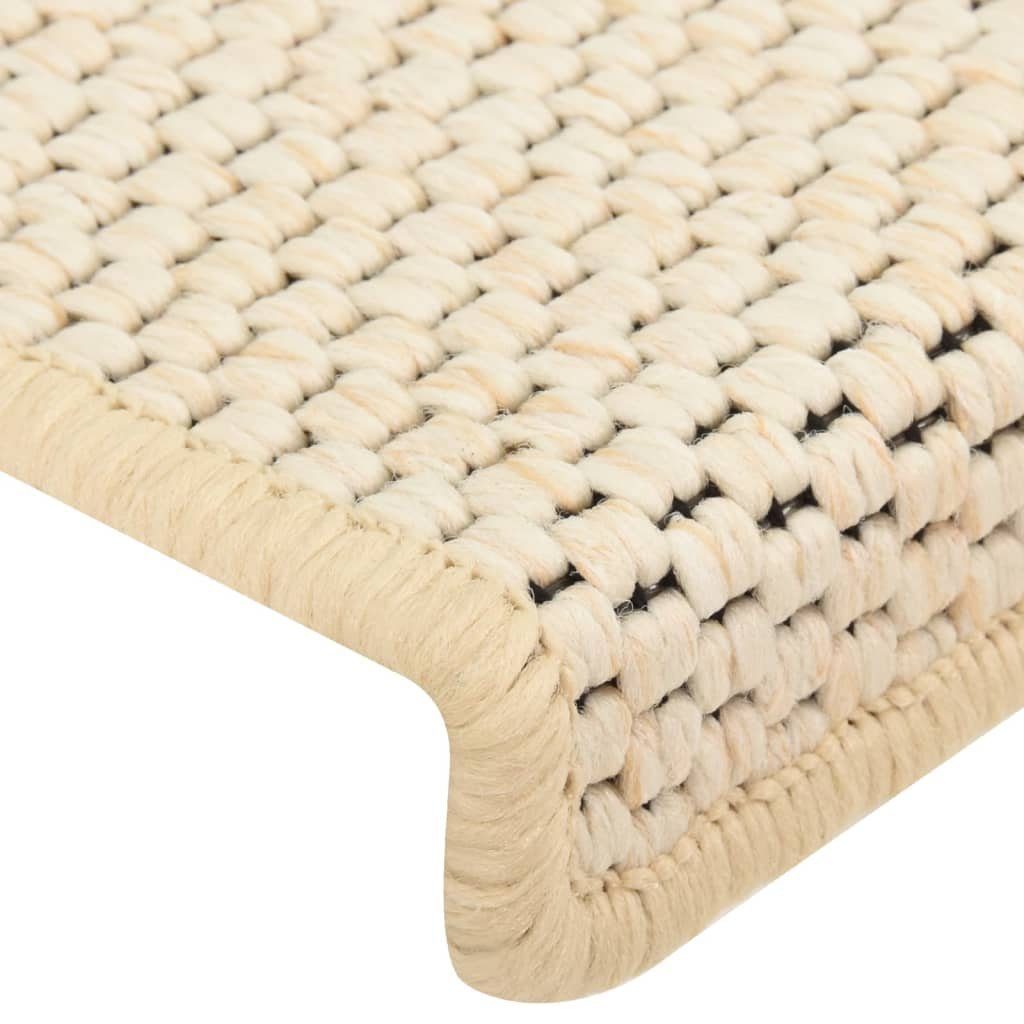 Stufenmatte Treppenmatten Selbstklebend Sisal-Optik 15 Stk. 65x21x4cm Creme, vidaXL, Rechteckig