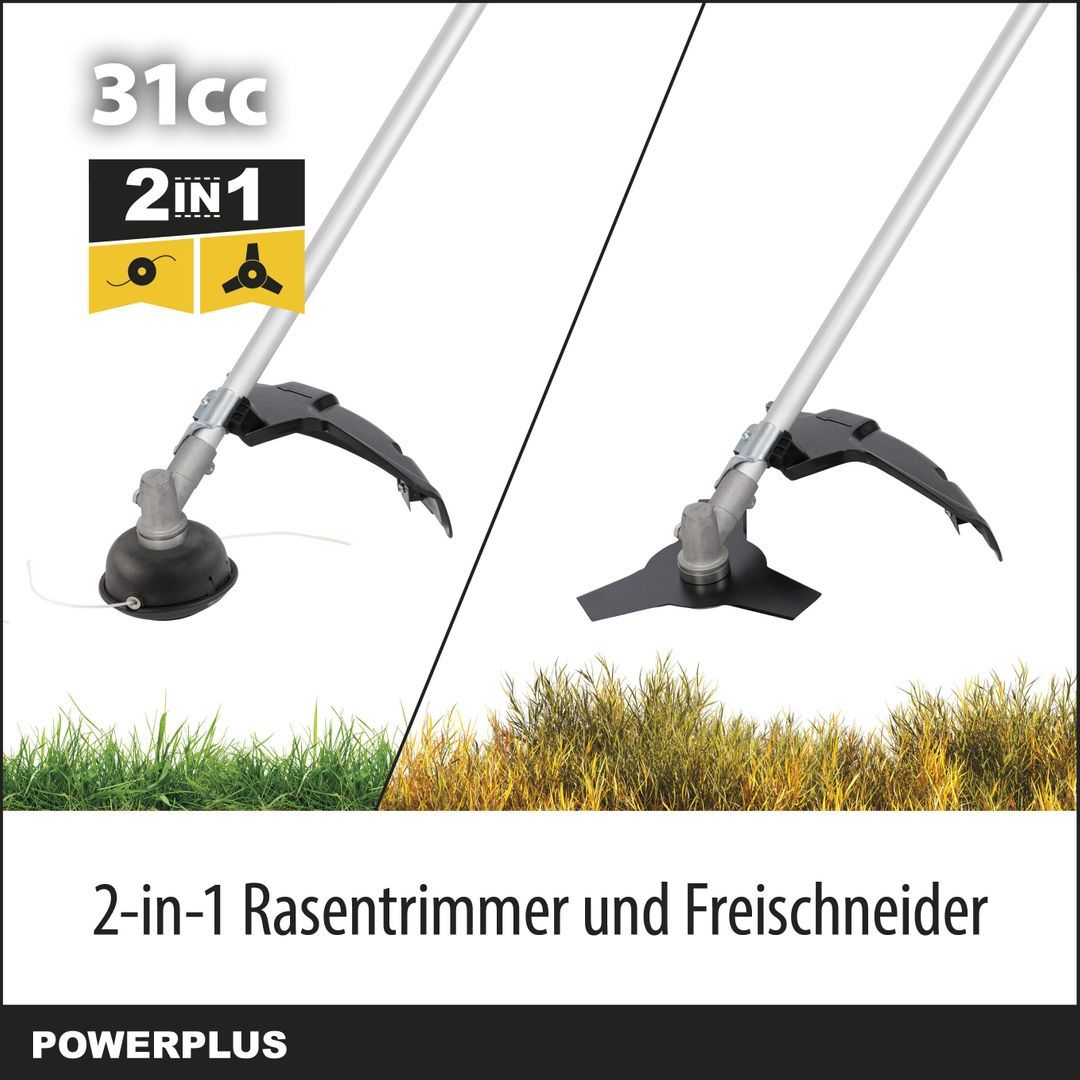VARO Benzin-Freischneider POWXG50200 Motorsense - 31 cc Trimmer und Motorsense, 240 ml Kraftstofftank