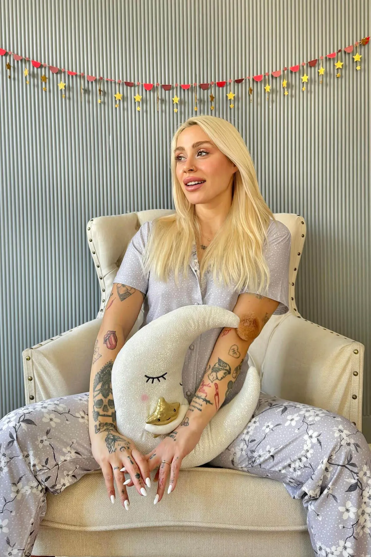 Pijamaevi  Pyjama set - Grau - Unifarben