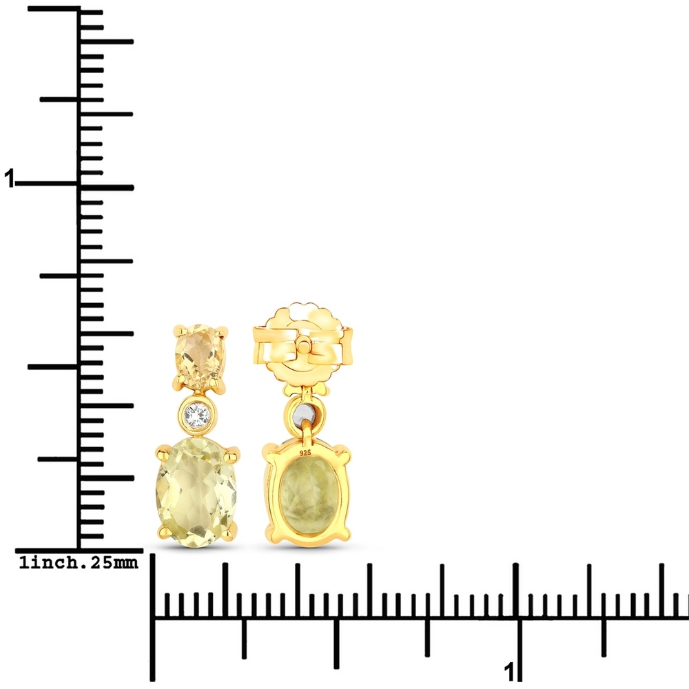 Rafaela Donata Boucles doreilles Argent sterling Quartz citron en Or jaune Bijoux