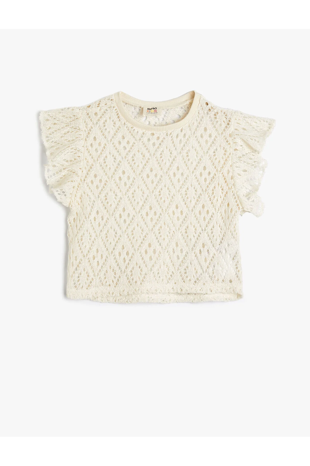 Koton  Durchbrochenes, kurzes T-Shirt ohne Ärmel mit Rüschendetails