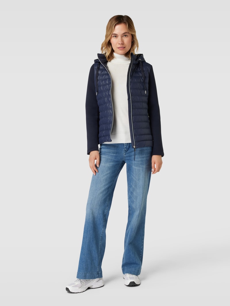 Jacke mit Two-Tone-Machart in dunkelblau