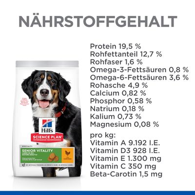 Hill's Science Plan Mature Adult Senior Vitality 6+ Large mit Huhn