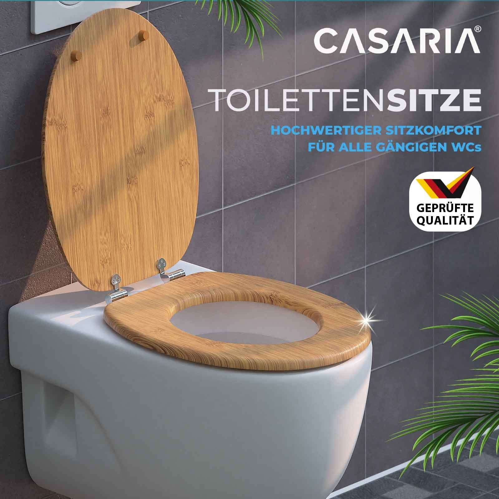 Casaria WC-Sitz, Doppelte Absenkautomatik MDF Holz hygienisch Toilettensitz Klobrille