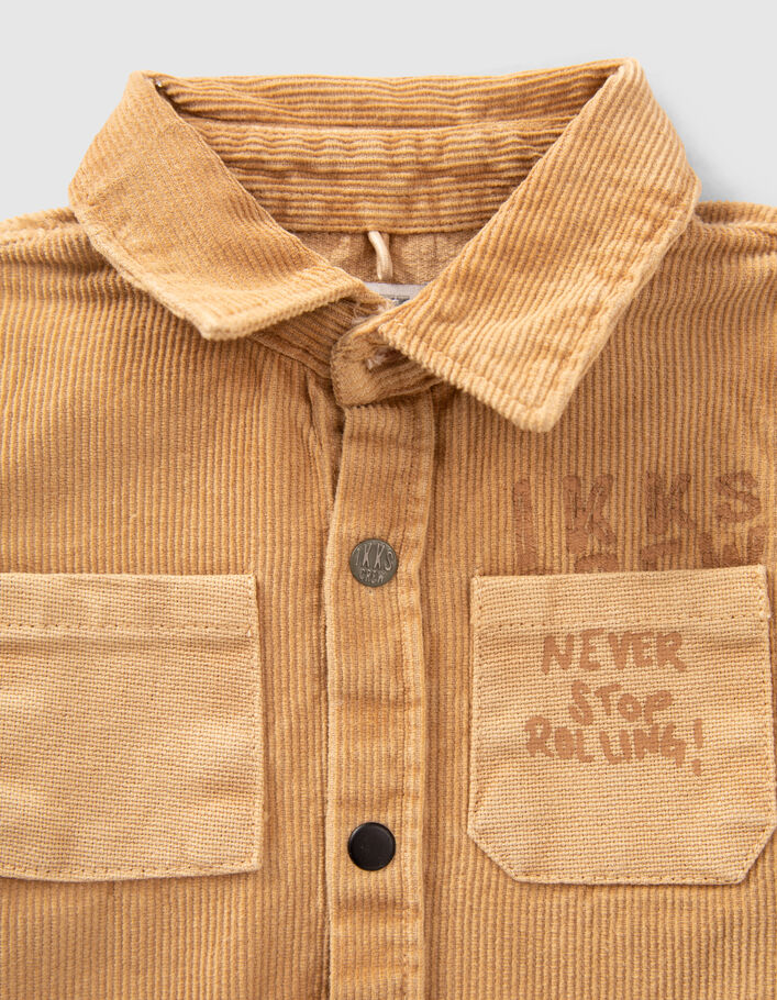 Chemise camel mix matières capuche amovible bébé garçon