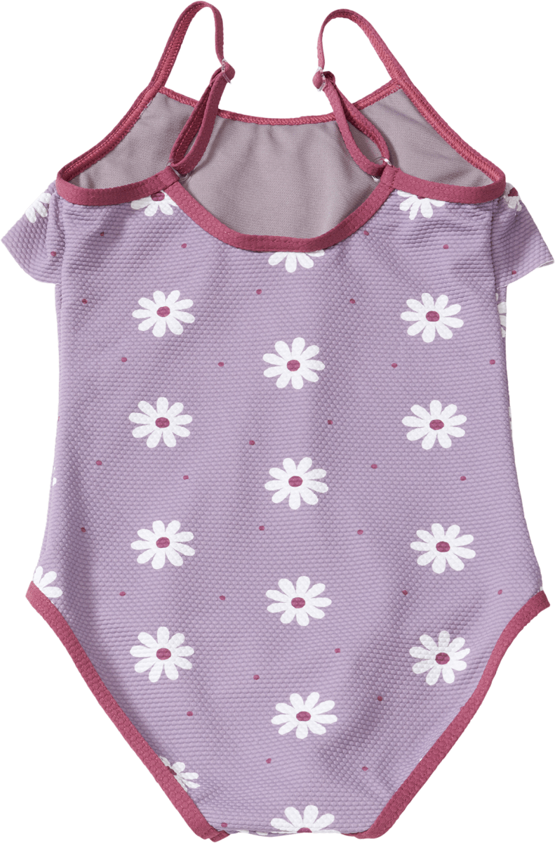 Badeanzug mit Blumen-Muster, lila, Gr. 110/116, 1 St