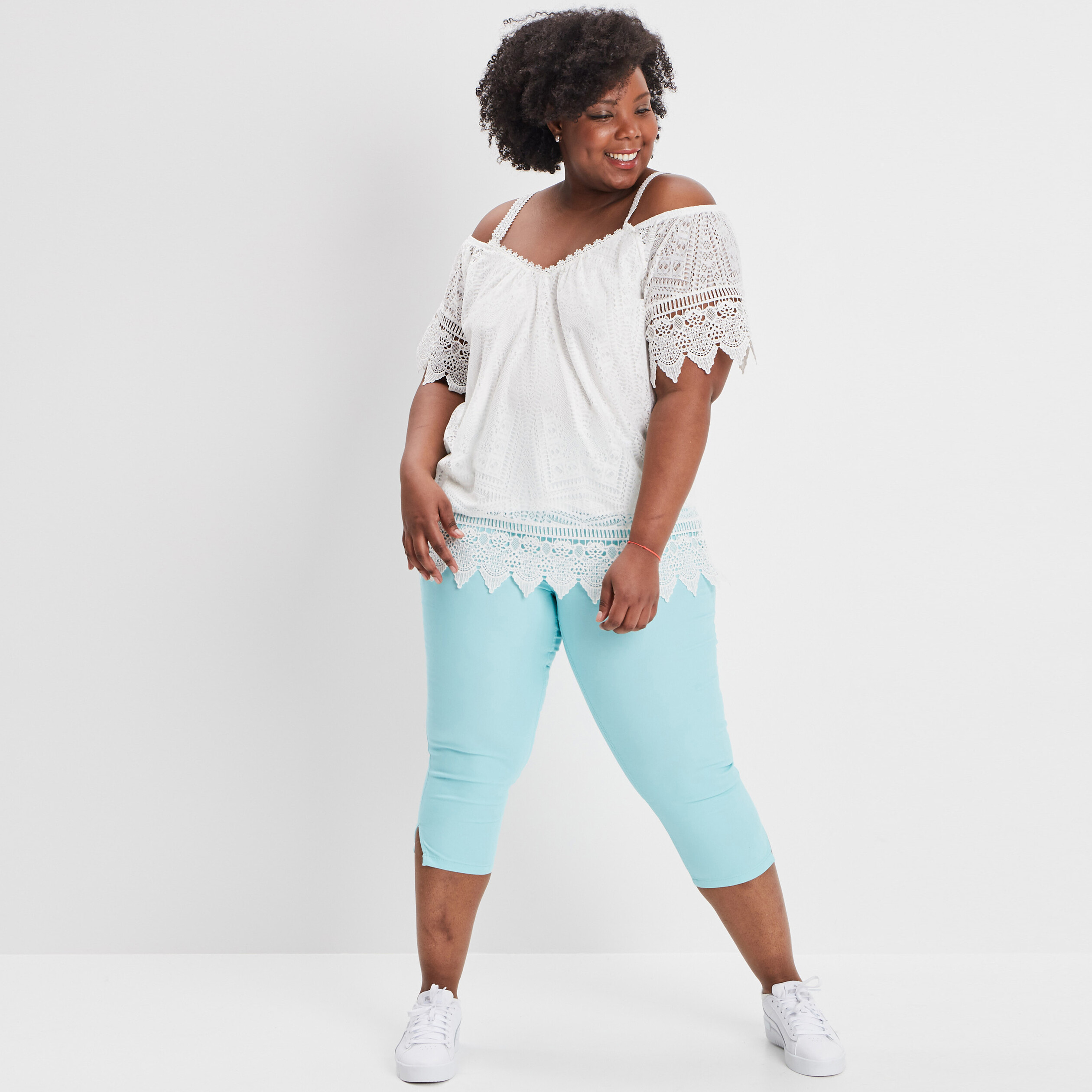 T-shirt manches courtes ivoire femme grande taille | La Halle