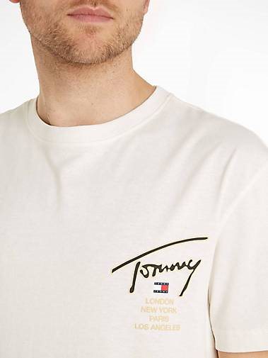 TOMMY-JEANS Herren T-Shirt CLSC GOLD SIGNATURE BACK TEE Regular Fit