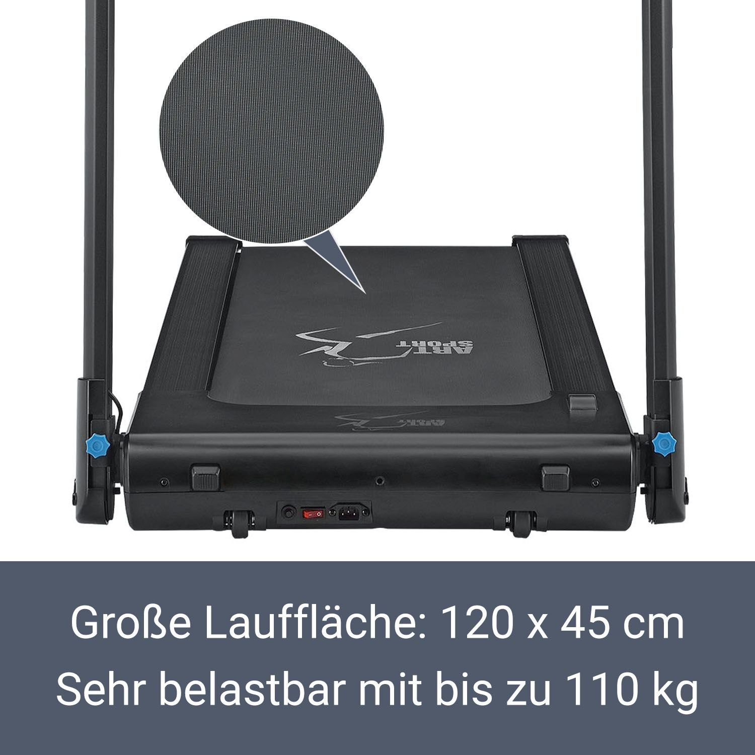 ArtSport Laufband Speedrunner SR1418, Ultra slim Design, 12 Trainingsprogramme, mit Pulssensoren