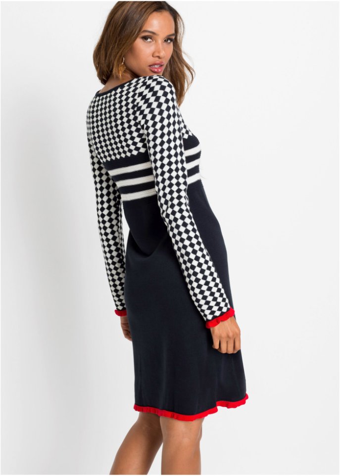 Strickkleid mit Rüschen
