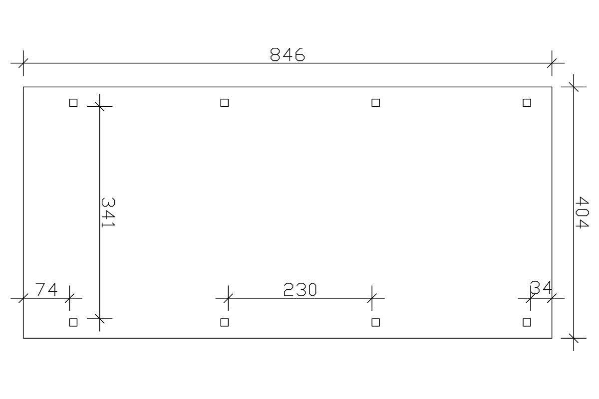 Skanholz Einzelcarport Emsland, BxT: 404x846 cm, 223 cm Einfahrtshöhe