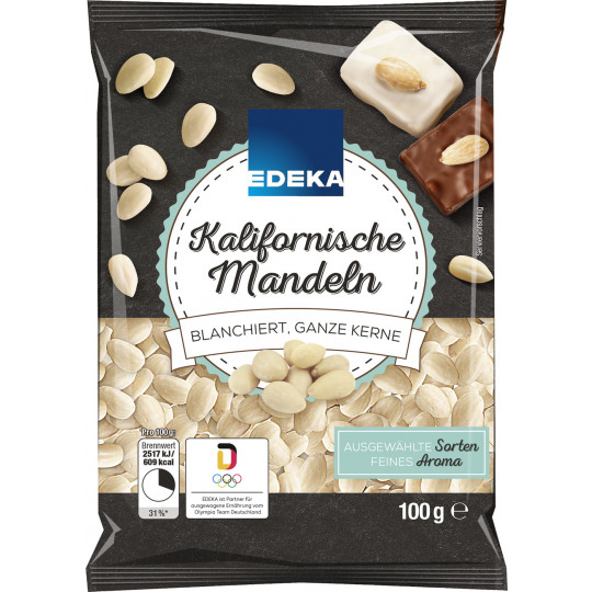 EDEKA Kalifornische Mandeln blanchiert, ganze Kerne 100G