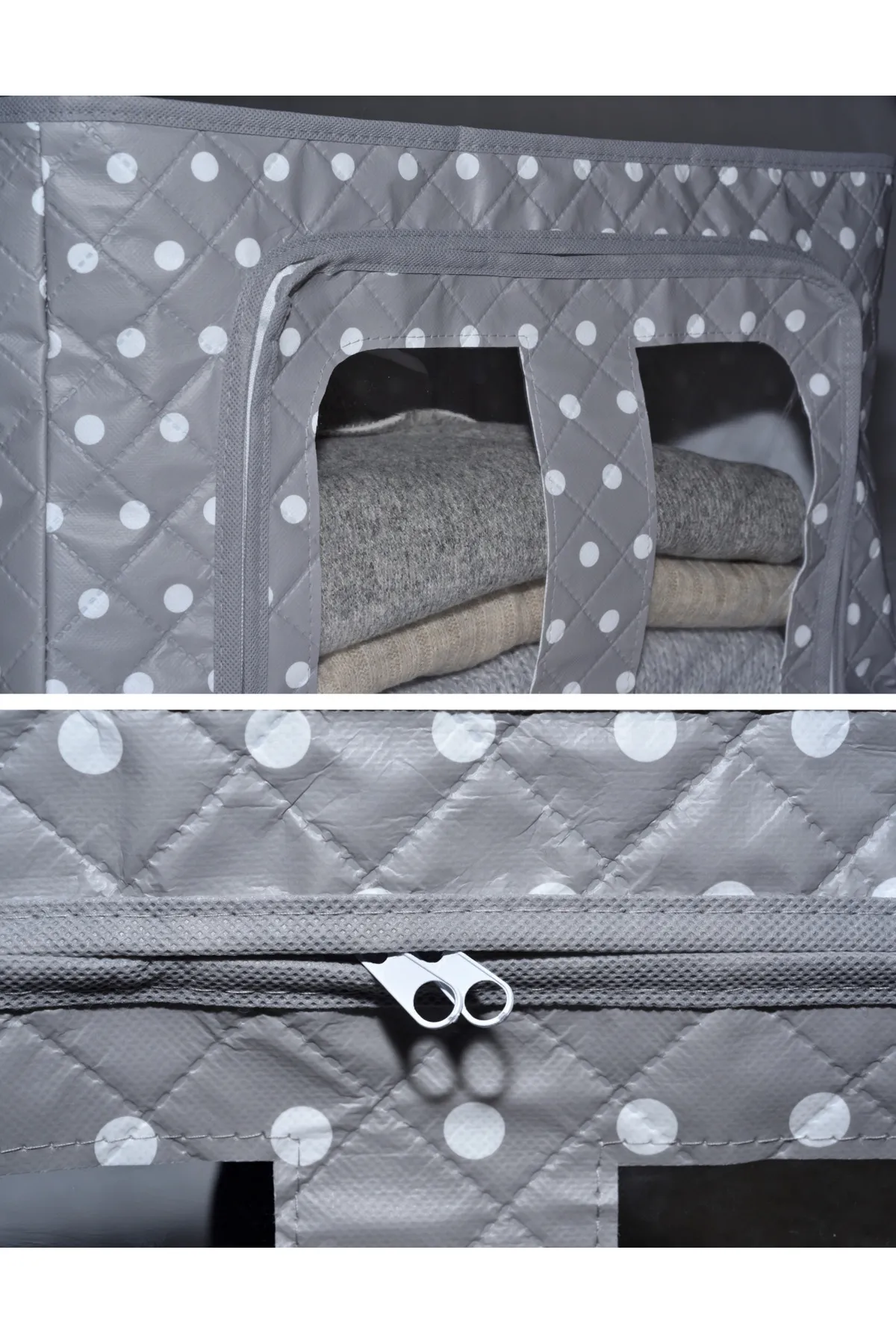 Seryat  5 Stück Seryat Mehrzweck-Organizer mit Fenster, mittelgroße Draht-Aufbewahrungstasche, 40 x 50 x 30 cm, Aufbewahrungstasche für Pullover und Decken
