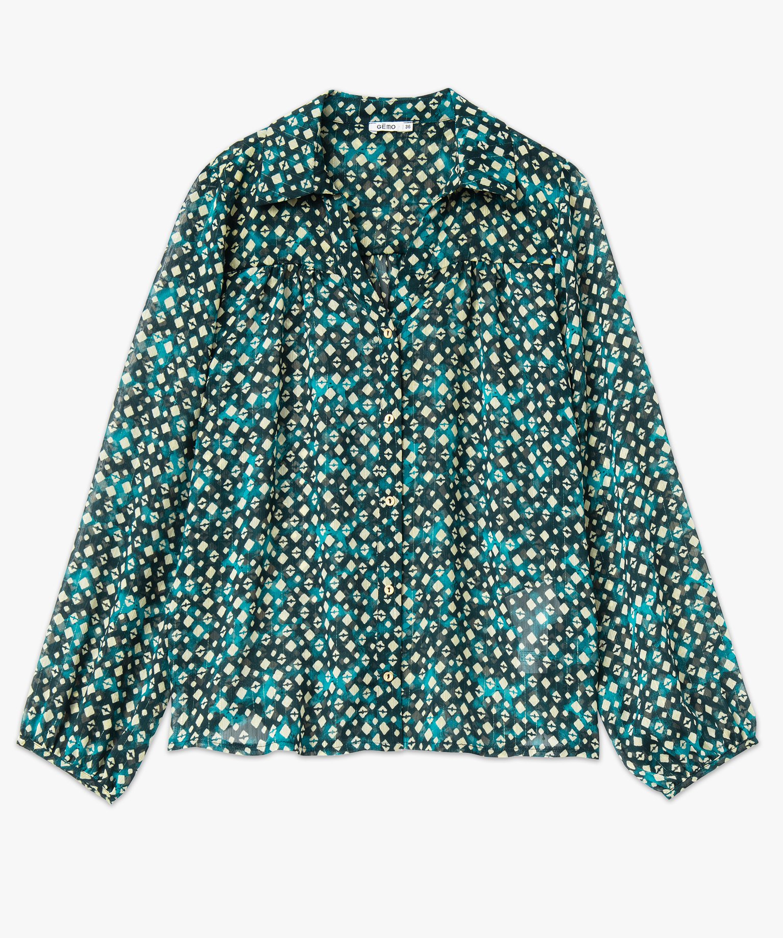 Chemise imprimée en voile transparent femme imprime | GEMO