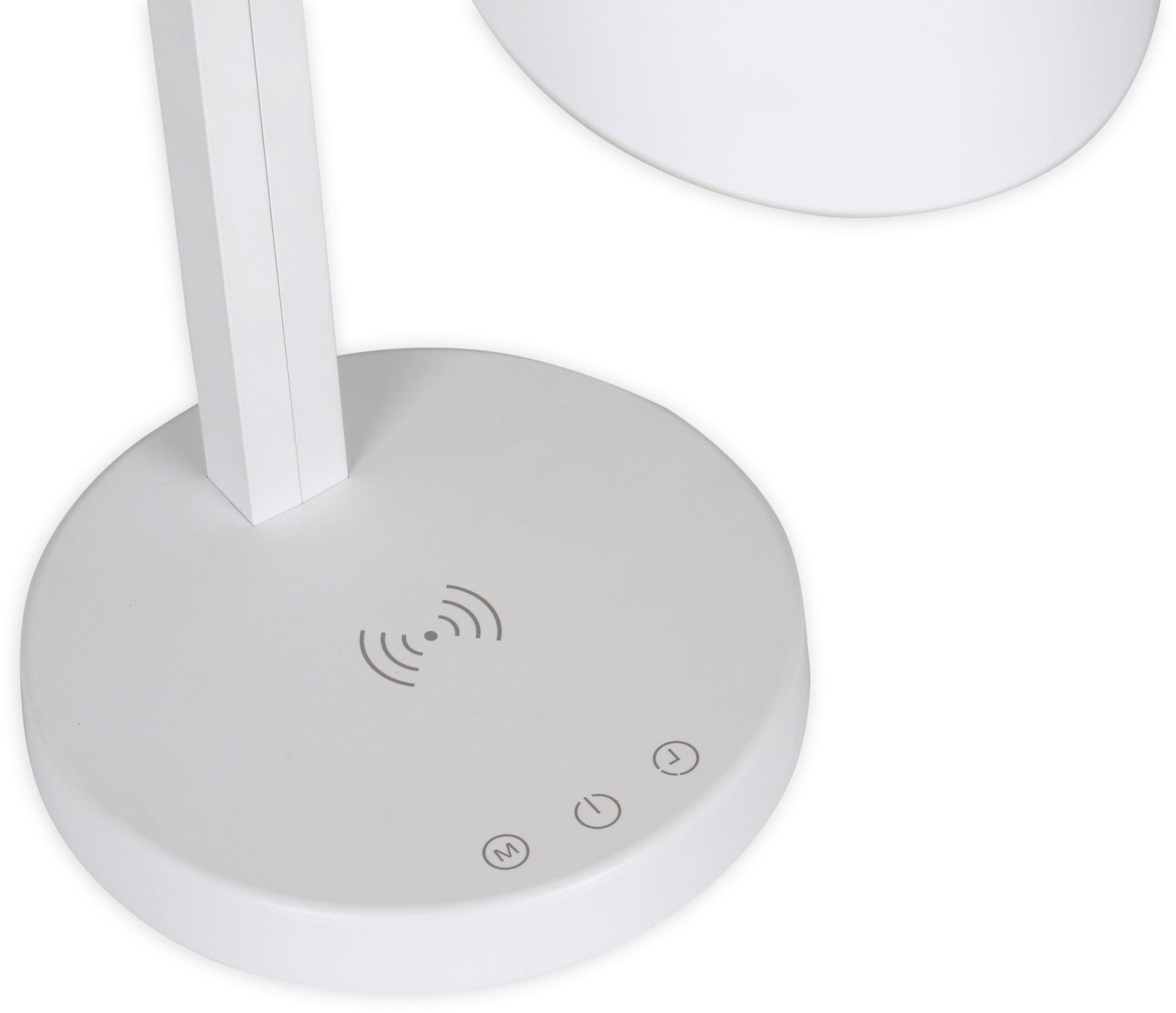 näve LED Tischleuchte Clever, Dimmfunktion, LED fest integriert, Kaltweiß, Neutralweiß, dimmbar, CCT, touch, Timer, Ladestation, App, WiFi, Sprachsteuerung