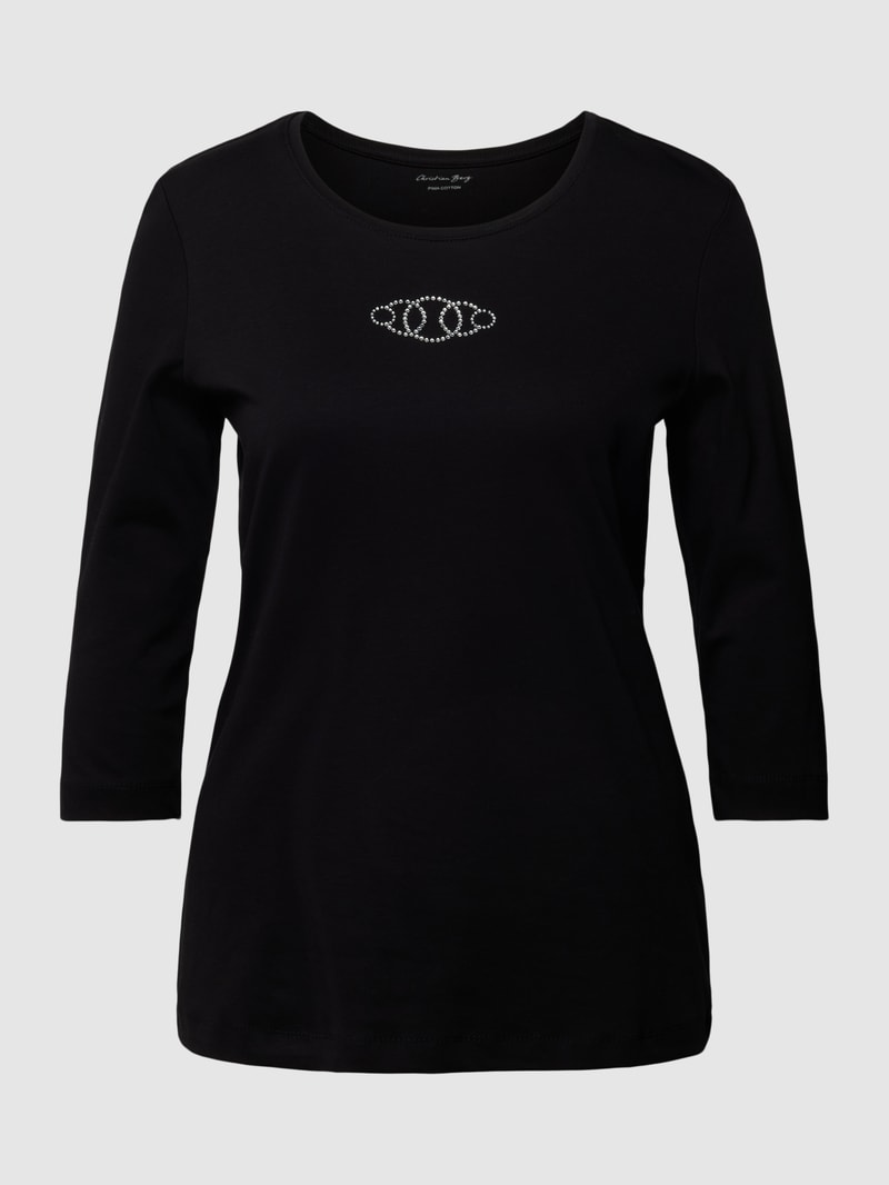 Longsleeve mit 3/4-Arm in schwarz