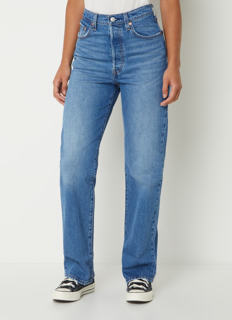 Blugi Levi's cu talie înaltă și croială dreaptă, spălare medie