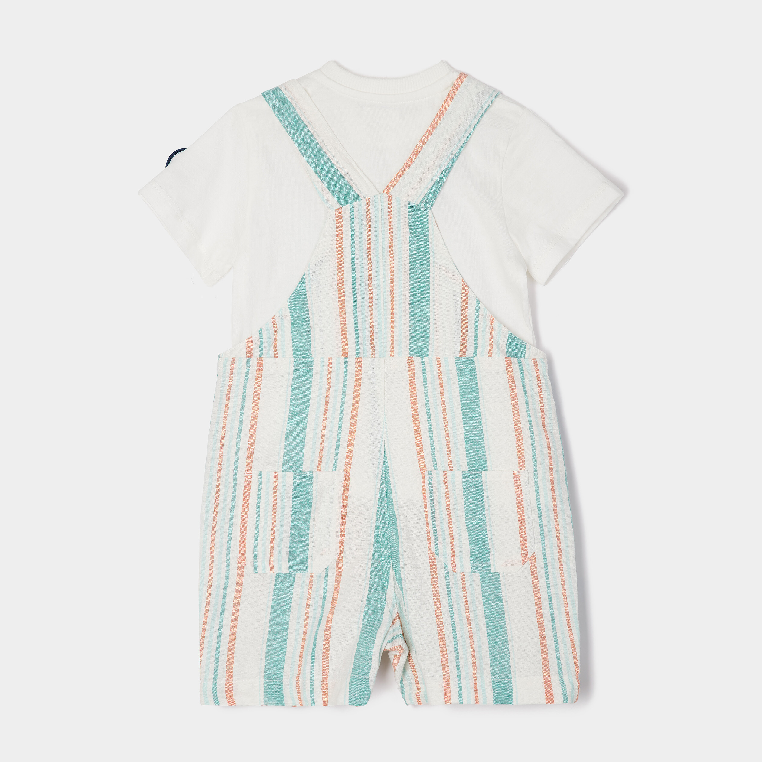 Ensemble salopette t-shirt Creeks ecru bébé garçon | La Halle