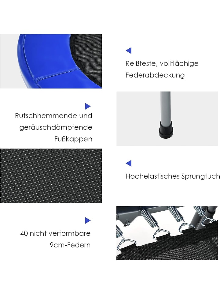 COSTWAY 2 Personen Trampolin in Blau günstig kaufen 155 cm
