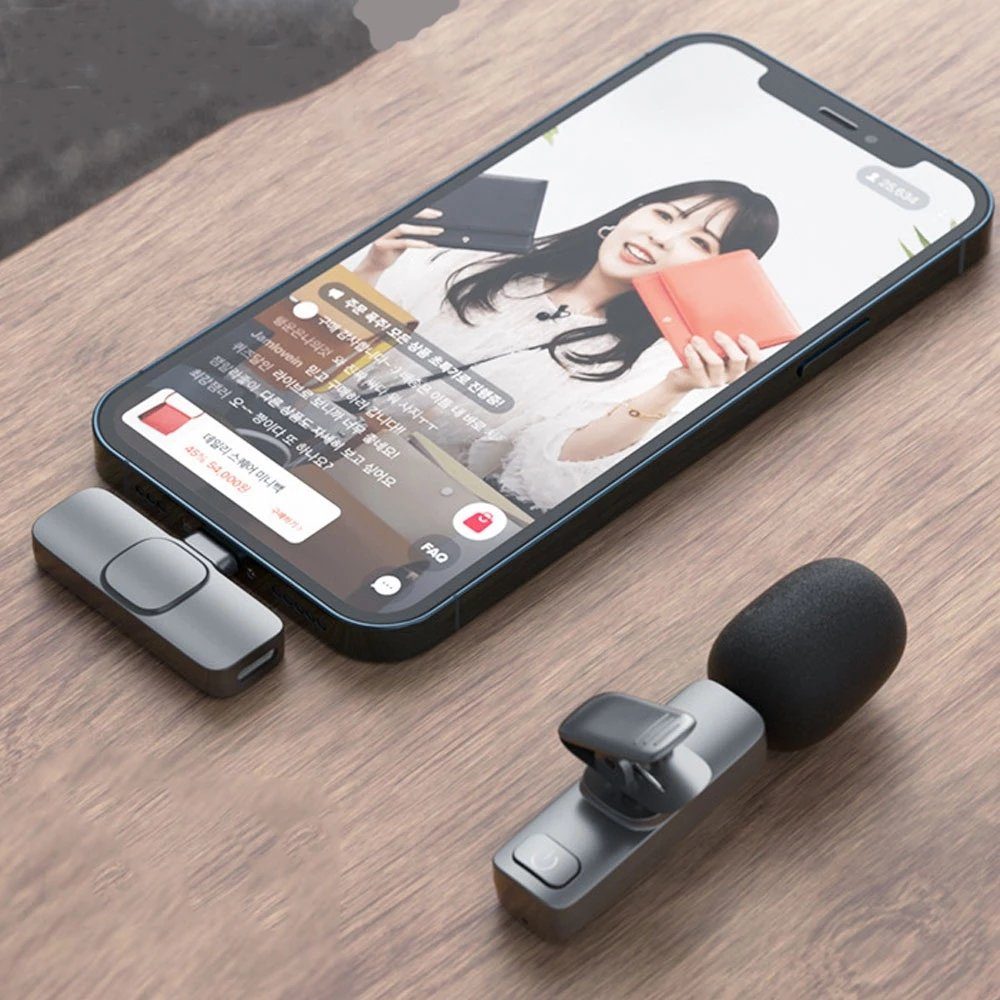 Bedee Mikrofon Mikrofon, Lavalier für Smartphone, Mini Microphone Plug & Play (Lavalier Mikrofon, Wireless Mini Mikrofon, 1-tlg), für Aufnahme,Live Streaming,YouTube