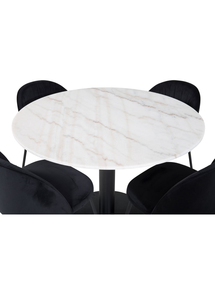 ebuy24 Essgruppe Estelle 80 (5-teilig) Schwarz 106 x 106 cm günstig kaufen onesize