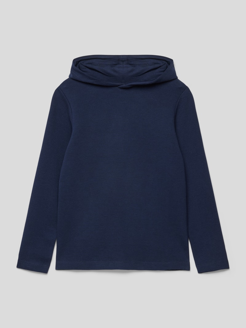 Hoodie mit Waffelstruktur in marineblau