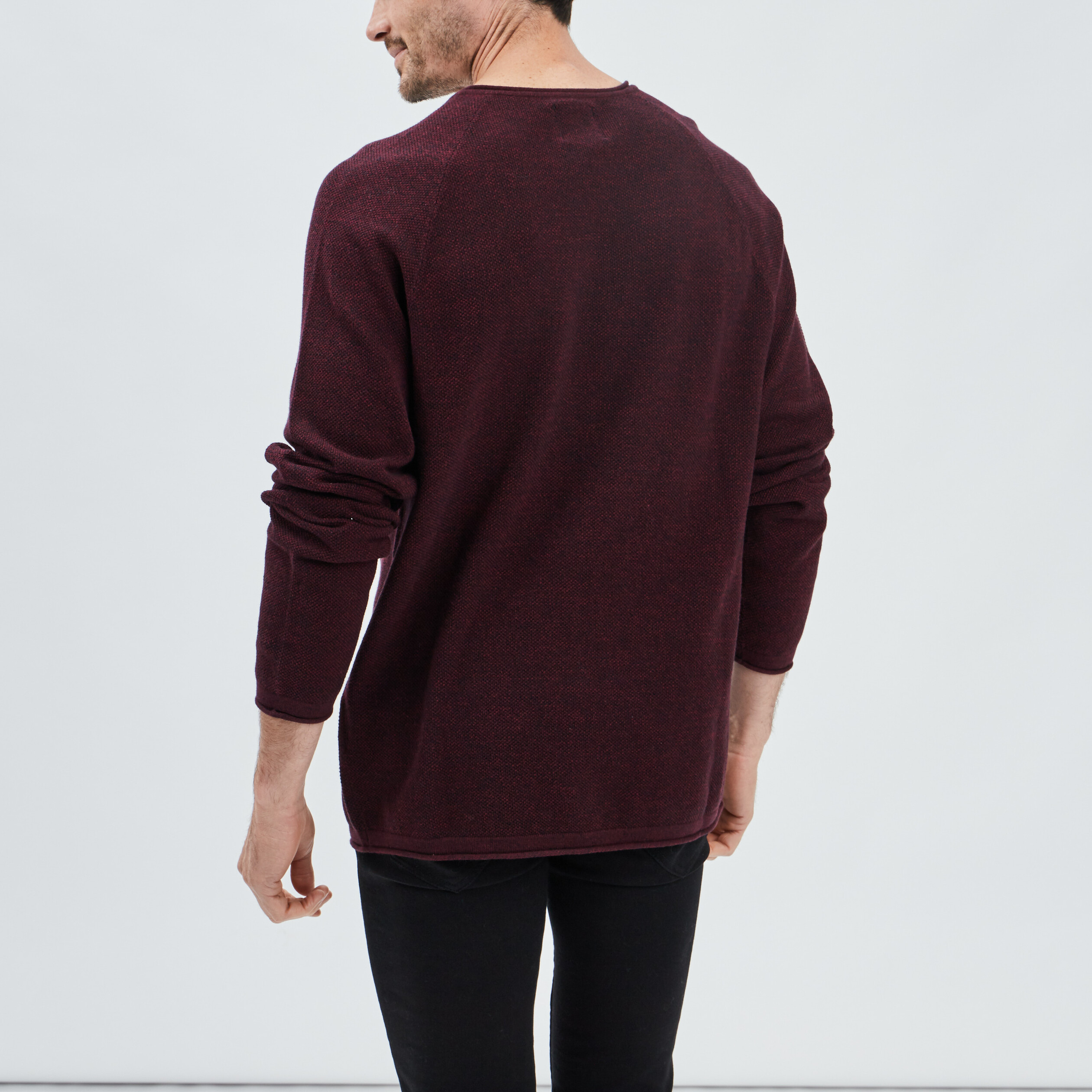Pull avec détail zippé violet homme | La Halle