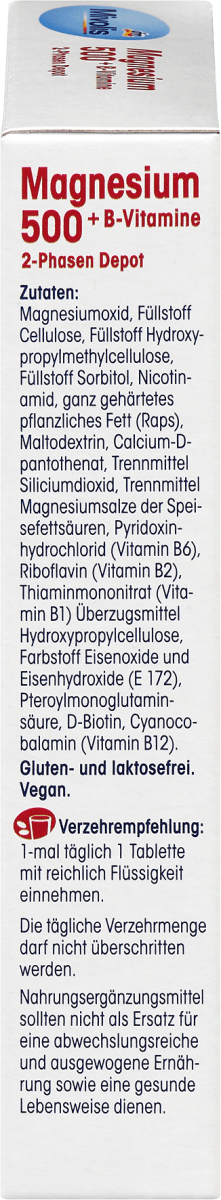 Magnesium 500 + B-Vitamine 2-Phasen Depot, Tabletten 30 St., 45 g