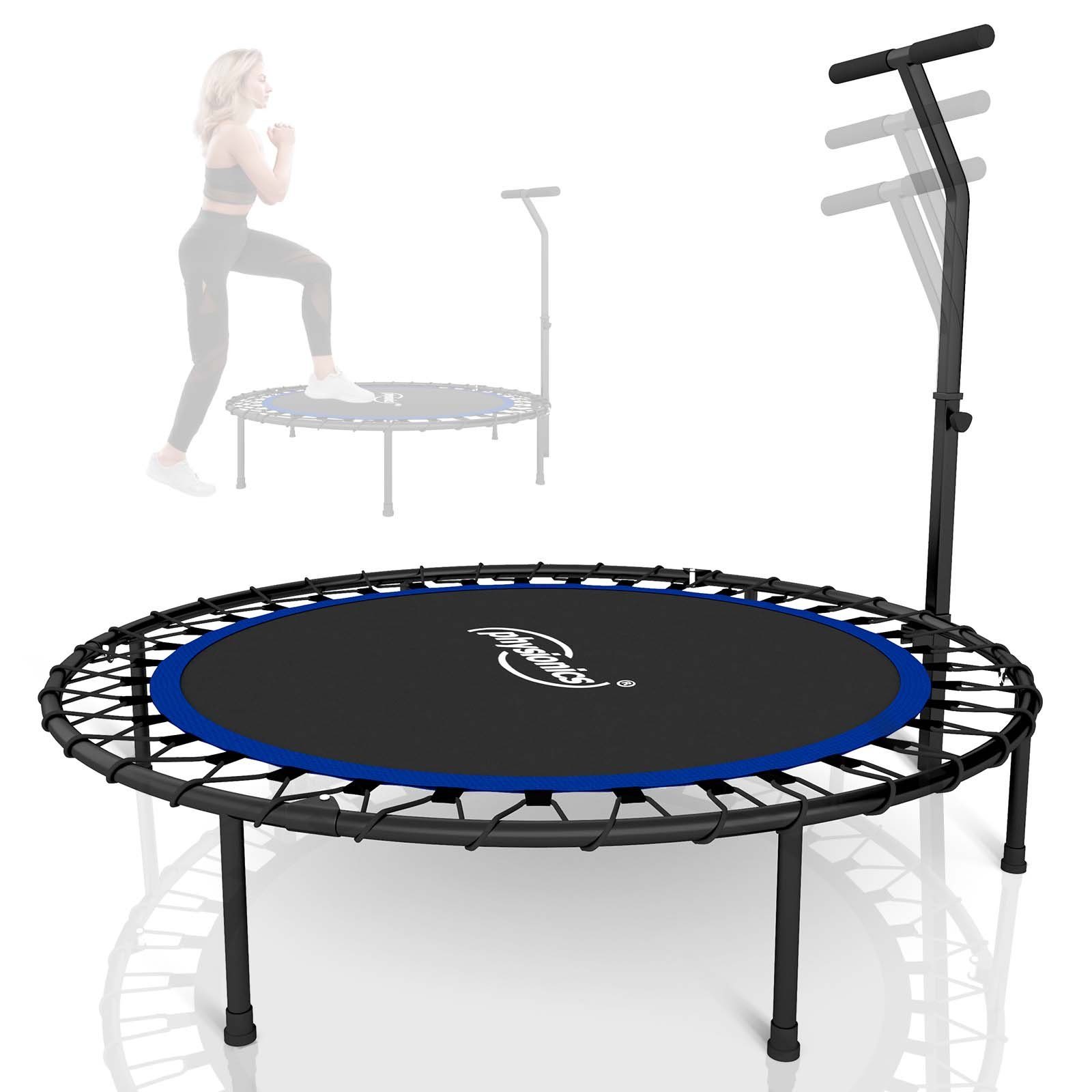 Physionics Fitnesstrampolin Fitness Trampolin - Ø 101 cm, höhenverstellbarer Haltegriff, 120 kg