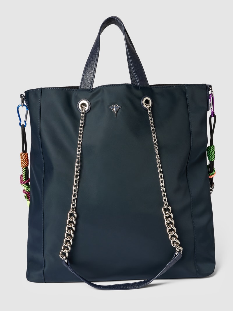Tote Bag mit Label-Detail in marineblau