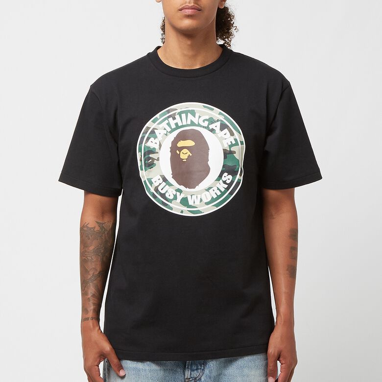 A Bathing Ape Woodland Camo Busy Works Tee M Black