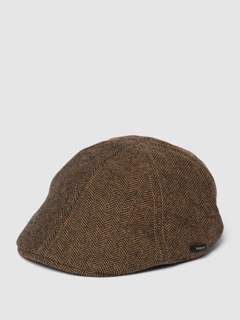 Schiebermütze mit Strukturmuster Modell 'MR. MITCHELL' in camel