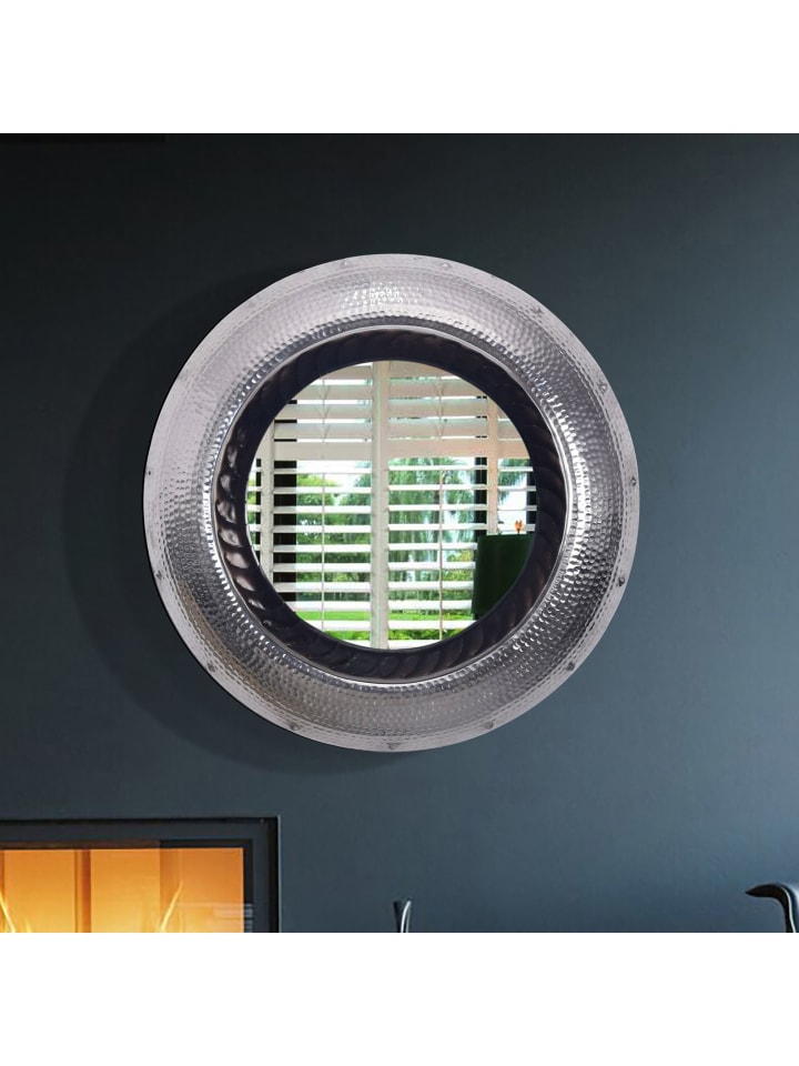 KADIMA DESIGN Wandspiegel 74 cm Metall Design Hängespiegel Silber, Aluminium günstig kaufen onesize