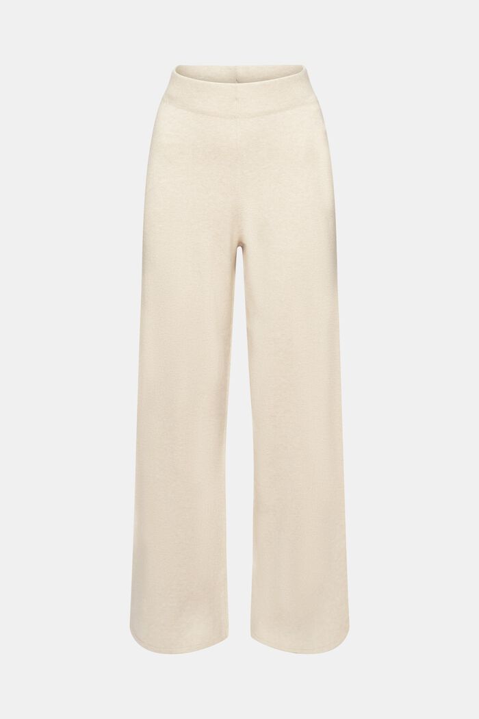 Strickhose mit weitem Bein und hohem Bund
