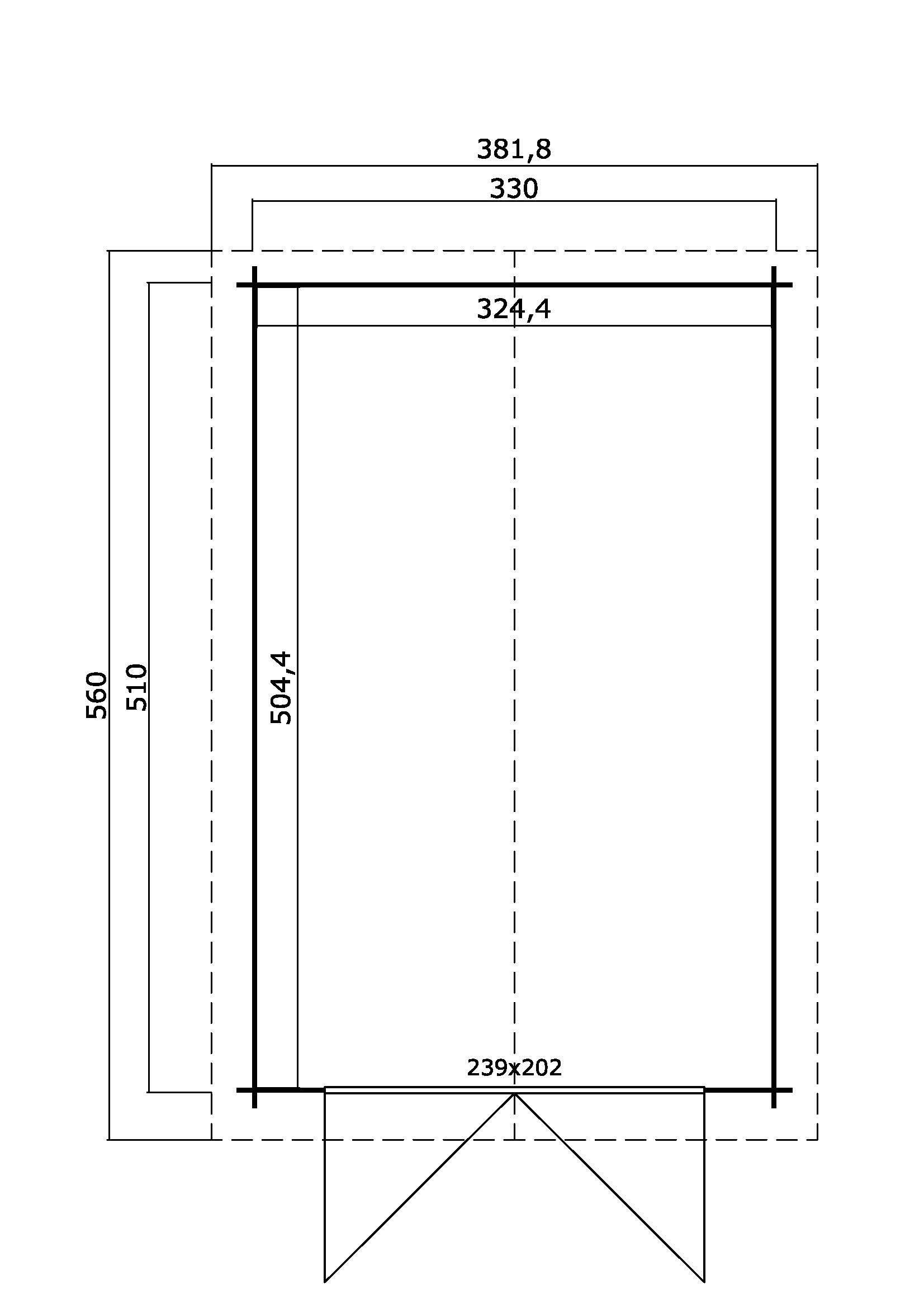 LASITA MAJA Garage Mauritius, BxT: 382x560 cm, 202 cm Einfahrthöhe